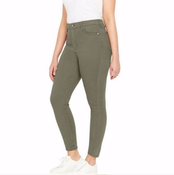 *3/$30* Buffalo David Britton High Rise Skinny Jeans Green  -6 - Picture 2 of 7